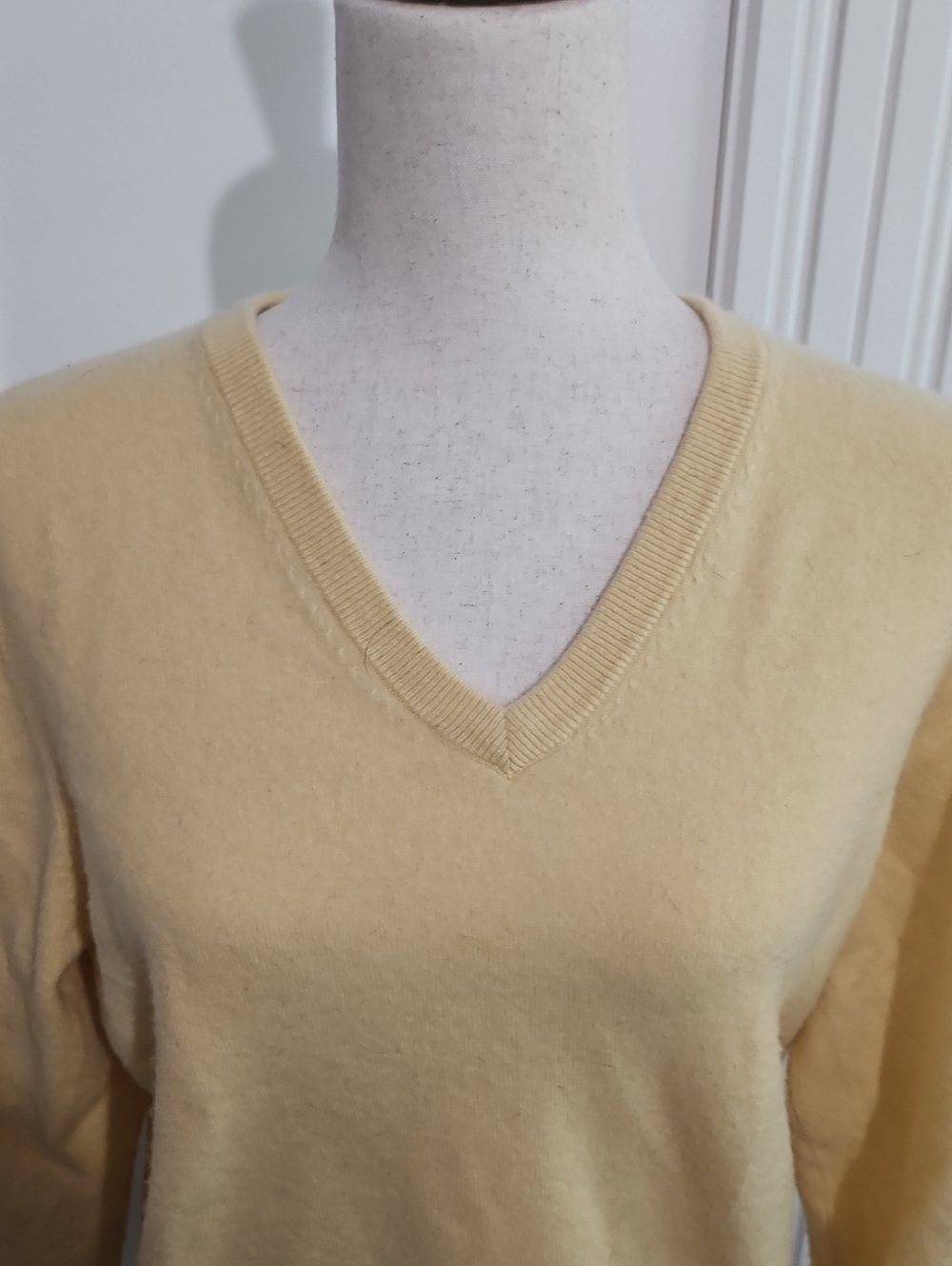 Quince Pale Yellow V-Neck Sweater
